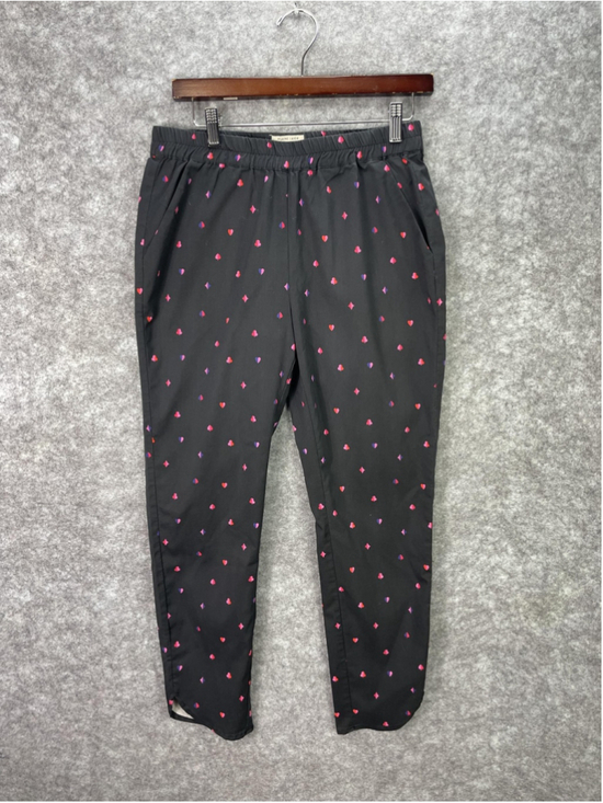 Marine Layer Pants - Marine Layer Pants Womens Small Black Queen Of Hearts Print Jogger Twill Stretch